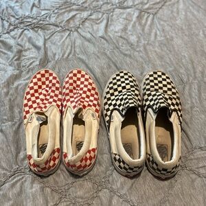 Mens sz 13 Vans checkered- red and black